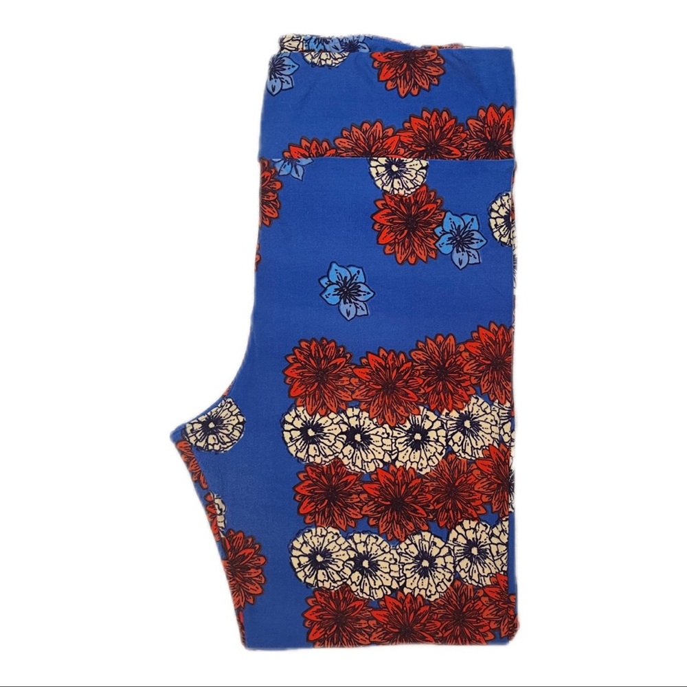 LuLaRoe Americana Floral TC Leggings EUC